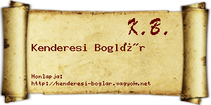 Kenderesi Boglár névjegykártya